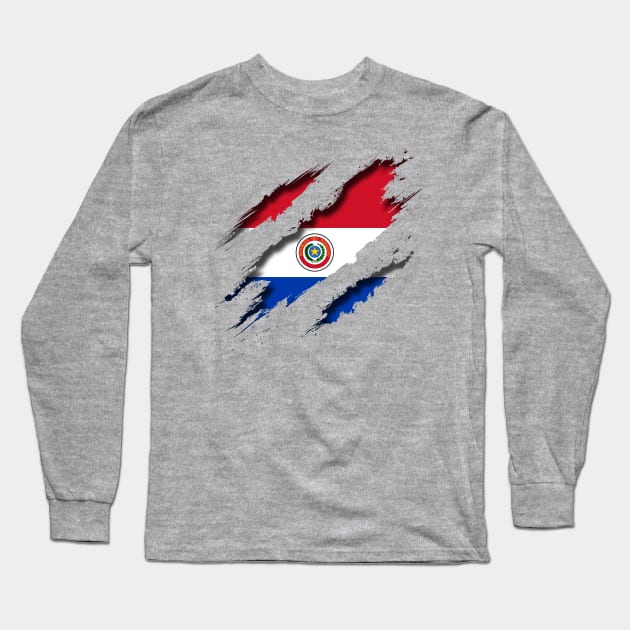 Paraguay Shredding Long Sleeve T-Shirt by blackcheetah